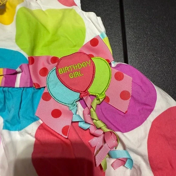 Vintage Bonnie Baby Yellow and Pink Birthday Girl Dress - Picture 2 of 4